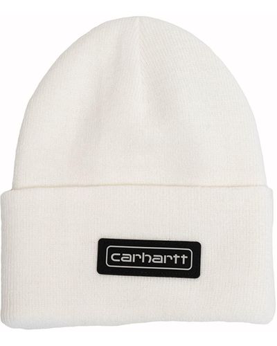 Carhartt Knit Logo Patch Beanie - White