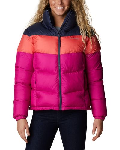 Columbia Puffect Color Blocked Jacket - Red