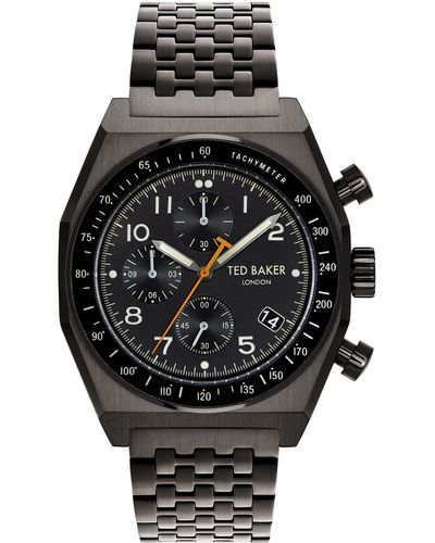 Ted Baker Filey Stainless Steel Ip Black Bracelet Watch