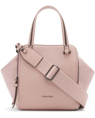 Calvin Klein Marble Triple Compartment Mini Satchel Crossbody - Pink