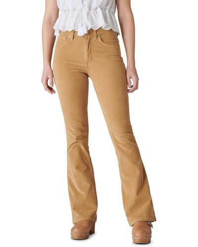 Lucky Brand High-rise Corduroy Stevie Flare In Cider - Natural