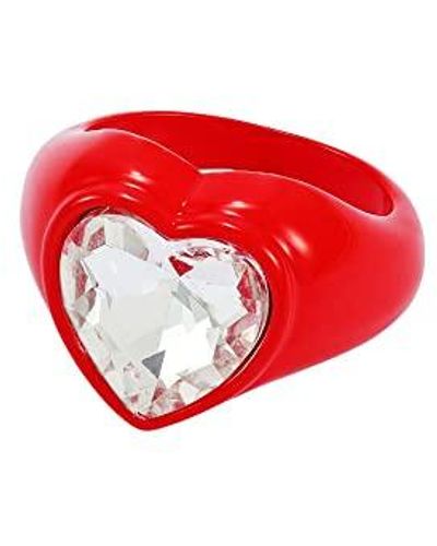 Guess Red Heart Cubic Zirconia Ring