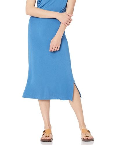 Amazon Essentials Pull-on Knit Midi Skirt - Blue
