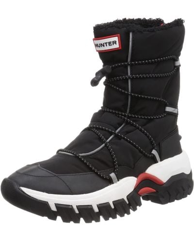 HUNTER Footwear Refined Short Stitch Sherpa Rain Boot - Black