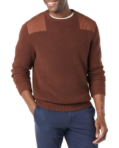 Goodthreads Soft Cotton Military Sweater - Brown