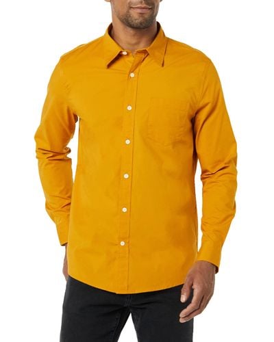 Goodthreads Slim-fit Long-sleeve Stretch Poplin Shirt - Yellow