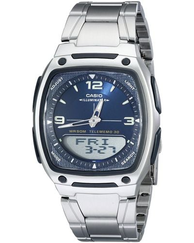 G-Shock Aw81d-2av Ana-digi Stainless Steel Watch - Blue
