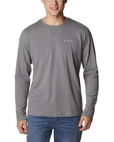Columbia Thistletown Hills Long Sleeve Logo Tee T-shirt - Gray