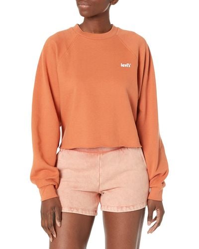Levi's Laundy Day Raglan Crewneck Sweatshirt, - Orange