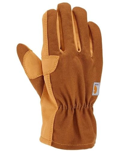 Carhartt Duck/synthentic Leather Open Cuff Glove - Brown