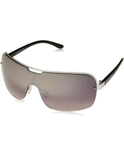 U.S. POLO ASSN. Pa1002 Semi Rimless Metal Uv Protective Shield Sunglasses For Classic Gifts 70 Mm - Black
