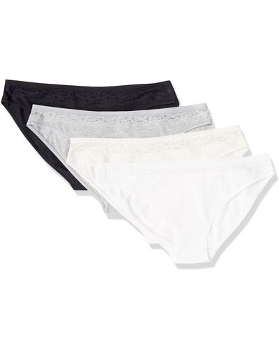 Amazon Essentials Cotton And Lace Bikini Underwear - Black