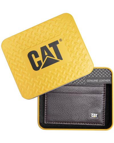 Caterpillar Card Holder With Enamel Logo - Yellow