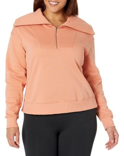 Core 10 Super Soft Half Zip Long-sleeve Sweatshirt - Orange