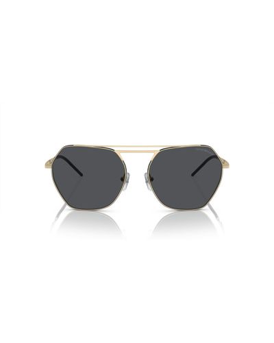 Emporio Armani Ea2148 Aviator Sunglasses - Black
