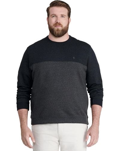 Izod Big & Tall Big Advantage Performance Crewneck Fleece Pullover Sweatshirt - Black