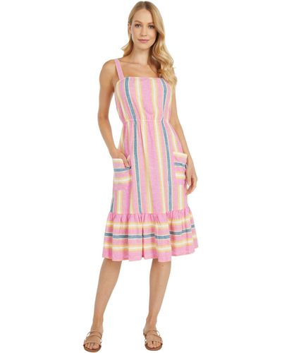 BB Dakota Steve Madden Apparel Pink Lemonade Linen Stripe Dress