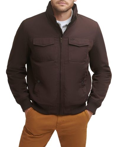 Dockers Quilted Lined Flight Bomber Jacket - Brown