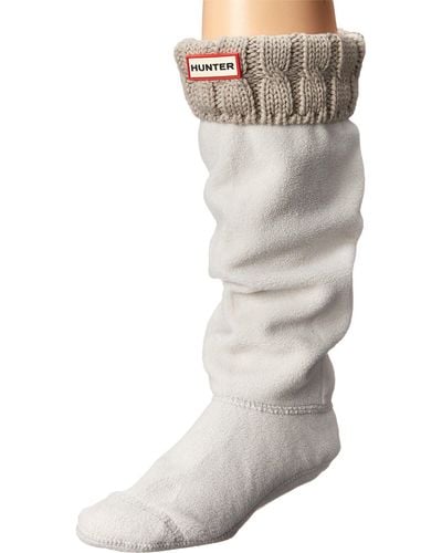 HUNTER 6 Stitch Boot Sock - White