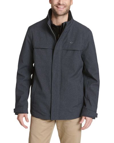 Dockers Soft Shell Stand Collar Zip Front Jacket W/fleece Bib (standard & Big-tall) - Multicolor
