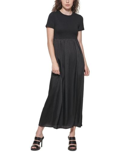 DKNY Effortless A-line Crewneck Sportswear Dress - Black