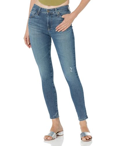 AG Jeans Farrah High-waisted Skinny Ankle In Park Slope - Blue