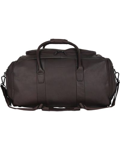 Kenneth Cole Duff Guy Colombian Leather 20" Single Compartment Top Load Travel Duffel Bag - Black
