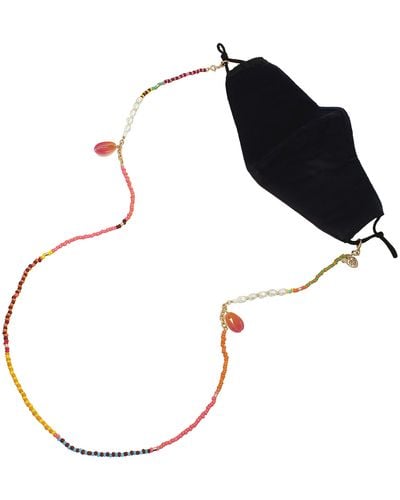 Betsey Johnson Puka Shell Beaded Mask Chain - Multicolor