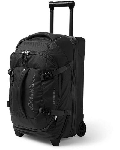 Sac De Voyage Toile Convertible Eddie Bauer Années 90 - Bleu Marron 28x19x12 - Extensible - Occasion