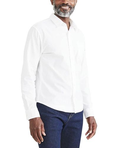 Dockers Classic Fit Long Sleeve Signature Comfort Flex Shirt - Gray