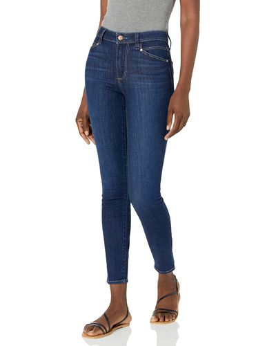 PAIGE Hoxton Transcend Vintage High Rise Ultra Skinny Cropped Ankle W/front Fashion Yoke - Blue