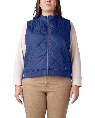 Dickies Size 's Plus Quilted Vest - Blue