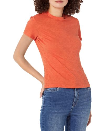 Theory Womens Tiny Tee In Cotton T Shirt - Orange