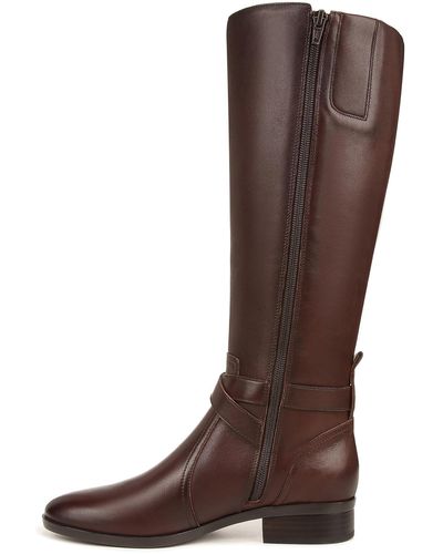 Naturalizer S Rena Knee High Riding Boot Dark Brown Leather Wide Calf 9.5 W