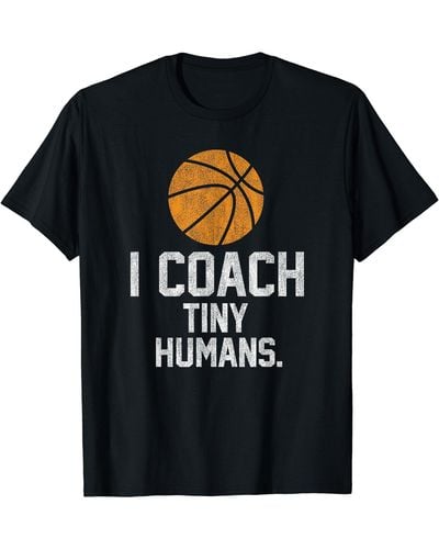 COACH Basketball Tiny Humans Sports Gift T-shirt - Black