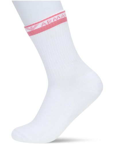 Emporio Armani Logo Band 2-Pack Short Socks - Weiß