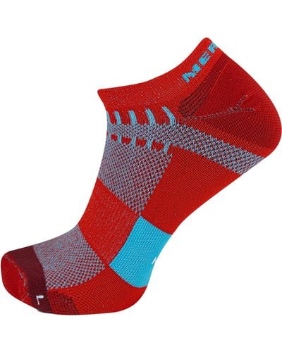 Merrell Adult's And Trail Running Lightweight Socks- Anti-slip Heel And Breathable Mesh Zones - Red