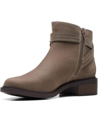 Clarks Maye Strap Ankle Boot - Brown