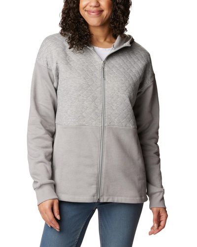 Columbia Hart Mountain Quilted Hooded Full Zip - Gray