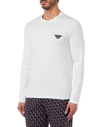 Emporio Armani T-shirt Rubber Pixel Logo T Shirt - Weiß