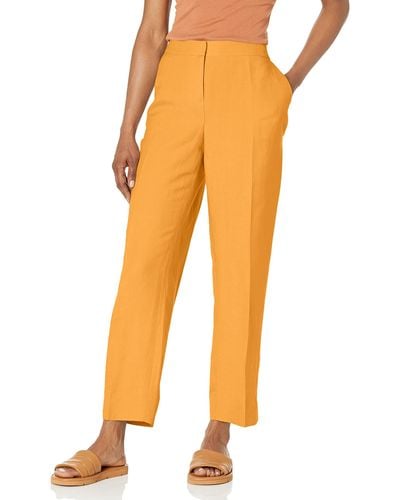 Kasper Elastic Back Pant W/side Slits - Orange