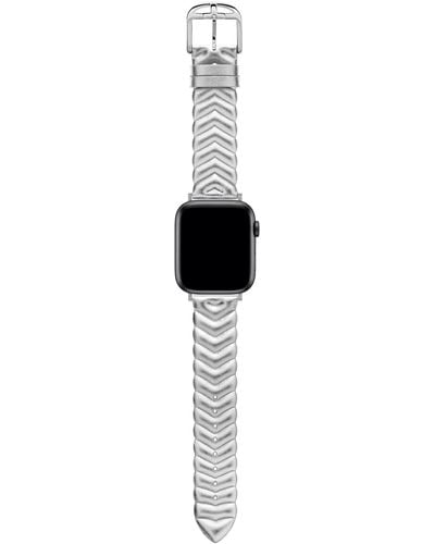 Ted Baker Metallic Silver Chevron Leather Strap For Apple Watch®