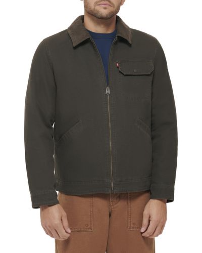 Levi's 4-pocket Depot Jacket With Corduroy Collar - Green