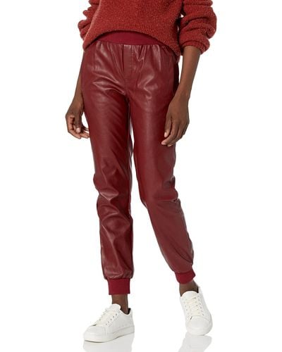 Kendall + Kylie Kendall + Kylie Vegan Leather Jogger - Red