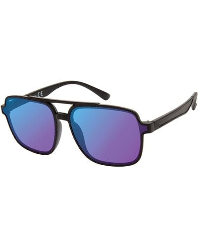 Rocawear R1524 Retro Uv Protective Square Navigator Aviator Pilot Sunglasses. Gifts For With Flair - Black