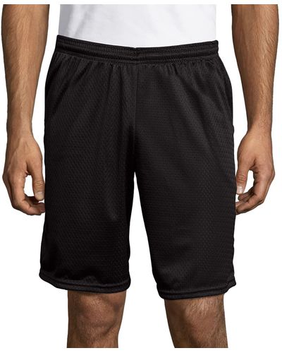 Hanes Sport Mesh Pocket Short Black Ebony Size 2x Large
