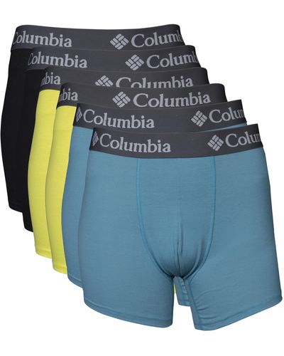 Columbia 6 Pack Performance Boxer Brief | Teal/neon Green/black | Xl - Blue