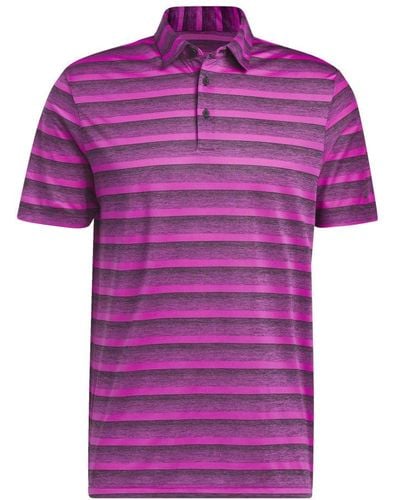 adidas Zweifarbiges Streifen-Poloshirt - Lila