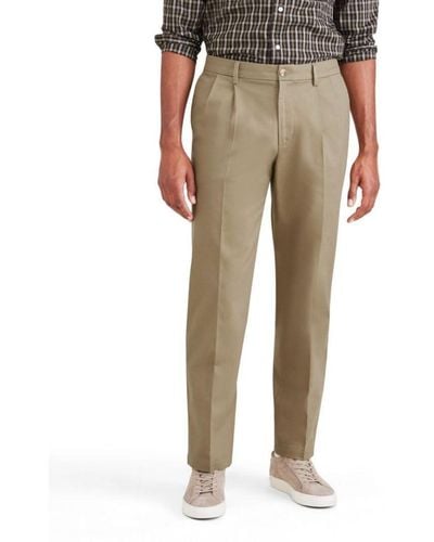 Dockers Classic Fit Signature Iron Free Stain Defender Pants-pleated - Natural