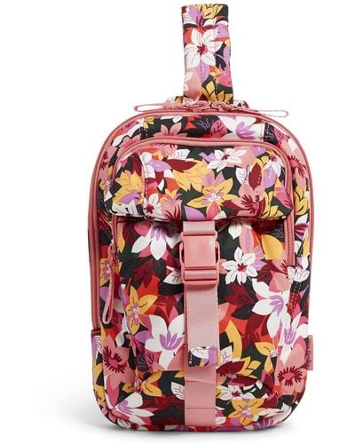 Vera Bradley Recycled Cotton Utility Sling Backpack - Red